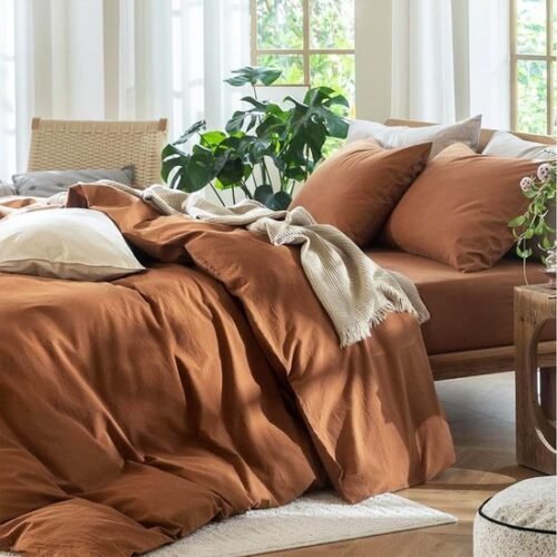 Unyqoos® Ademend en onderhoudsvriendelijk beddengoedset van katoen met ritssluiting