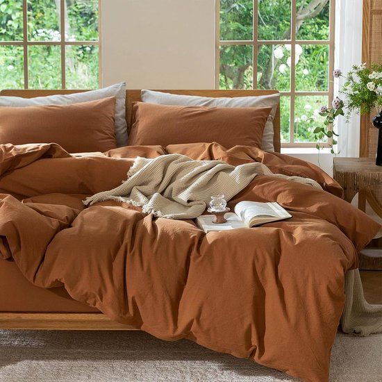 Unyqoos® Ademend en onderhoudsvriendelijk beddengoedset van katoen met ritssluiting