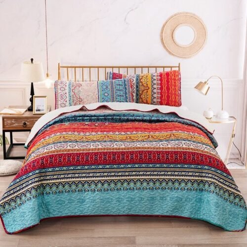 550x550-13545.jpg Unyqoos® Sfeervolle Boho-Stijl Bedsprei Set van 3 Delen met Kussenslopen voor Tweepersoonsbed