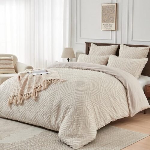 Unyqoos® Chique Boho Dekbedovertrek Set van Zachte Microvezel met Geometrisch Design