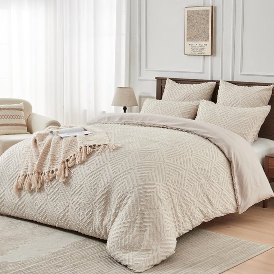 Unyqoos® Chique Boho Dekbedovertrek Set van Zachte Microvezel met Geometrisch Design