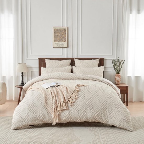 Unyqoos® Chique Boho Dekbedovertrek Set van Zachte Microvezel met Geometrisch Design
