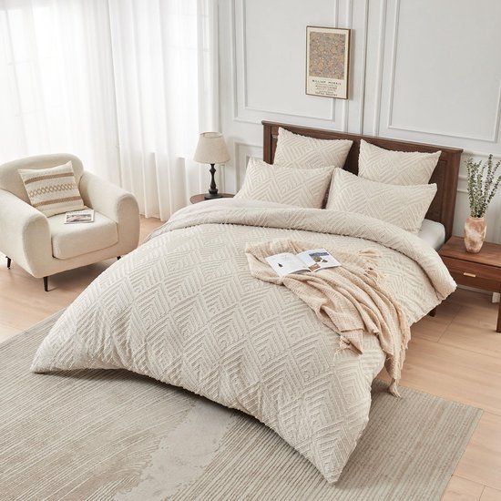 Unyqoos® Chique Boho Dekbedovertrek Set van Zachte Microvezel met Geometrisch Design
