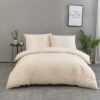 Unyqoos® Luxe beige katoenen beddengoedset met ritssluiting voor ultiem comfort