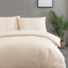 Unyqoos® Luxe beige katoenen beddengoedset met ritssluiting voor ultiem comfort