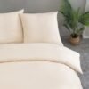 Unyqoos® Luxe beige katoenen beddengoedset met ritssluiting voor ultiem comfort