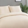 Unyqoos® Luxe beige katoenen beddengoedset met ritssluiting voor ultiem comfort
