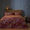 Unyqoos® Roestkleurige dekbedovertrekset met bosdierenprint voor eenpersoonsbed