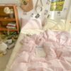 550x550-13686.jpg Unyqoos® Roze-wit Geruite Microvezel Beddengoedset met Allergievriendelijke Eigenschappen