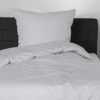 Unyqoos® Luxe dekbedovertrek en kussensloop met visgraatpatroon in zilver
