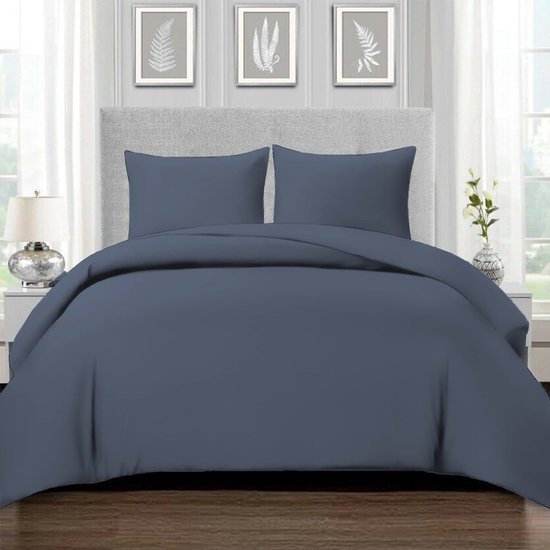 Unyqoos® Luxe Donkerblauw Dekbedovertrekset van Katoen met Hoge Draaddichtheid