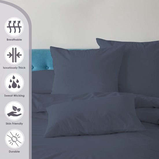 Unyqoos® Luxe Donkerblauw Dekbedovertrekset van Katoen met Hoge Draaddichtheid