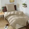 550x550-13721.jpg Unyqoos® Zachte katoenen beddengoedset met ritssluiting en kussensloop in beige kleur