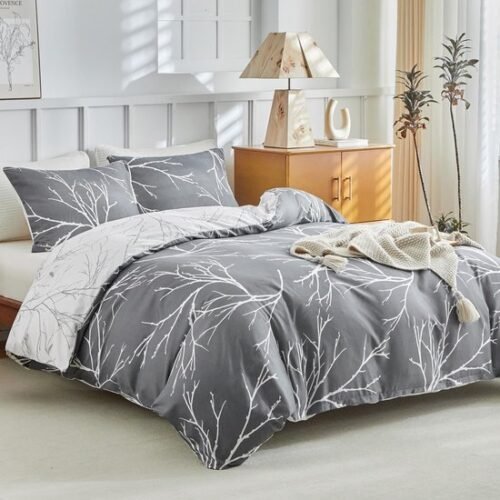 550x550-13751.jpg Unyqoos® Stijlvolle 3-delige beddengoedset met ritssluiting en boomtakpatroon