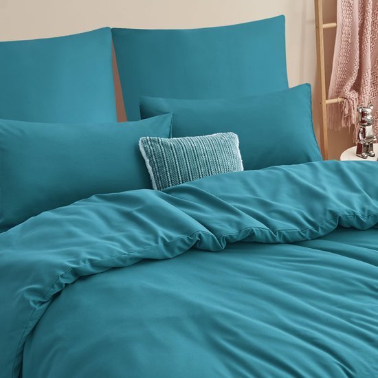 550x550-13766.jpg Unyqoos® Zachte en ademende turquoise beddengoedset van microvezel voor elk seizoen