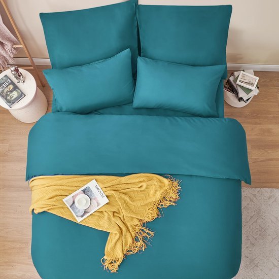 550x550-13767.jpg Unyqoos® Zachte en ademende turquoise beddengoedset van microvezel voor elk seizoen