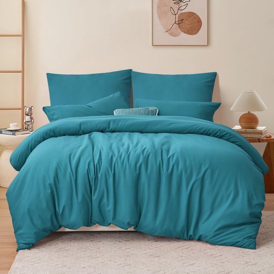 550x550-13770.jpg Unyqoos® Zachte en ademende turquoise beddengoedset van microvezel voor elk seizoen