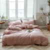 550x550-13772.jpg Unyqoos® Roze katoenen dekbedovertrekset met ritssluiting en kussensloop 135x200 cm
