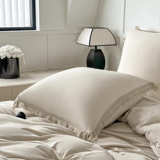 Unyqoos® Stijlvolle beige beddengoedset met boho-design voor tweepersoonsbed