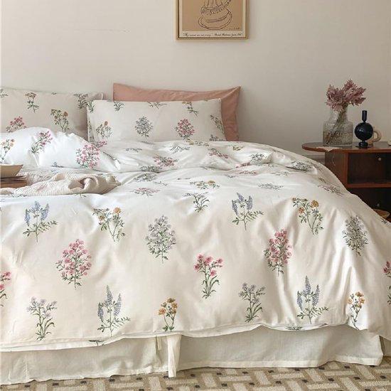 Unyqoos® Beddengoedset Microvezel met Kleurrijk Bloemen- en Bladerenpatroon voor Allergievrije Slaapervaring