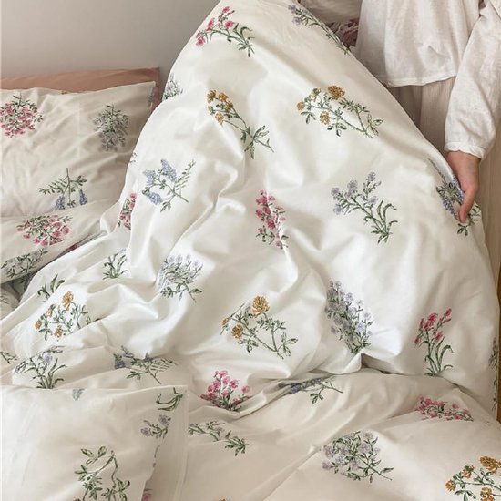 Unyqoos® Beddengoedset Microvezel met Kleurrijk Bloemen- en Bladerenpatroon voor Allergievrije Slaapervaring