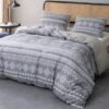 Unyqoos® Donkergrijze microvezel dekbedovertrekset 250x200 cm met kussenslopen
