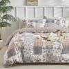 Unyqoos® Drie-delige beddengoedset met patchwork bloemenpatroon voor tweepersoonsbed