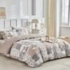 Unyqoos® Drie-delige beddengoedset met patchwork bloemenpatroon voor tweepersoonsbed