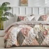 Unyqoos® Stijlvolle en Omkeerbare Dekbedovertrekset met Patchwork Ontwerp in Beige