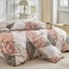 Unyqoos® Stijlvolle en Omkeerbare Dekbedovertrekset met Patchwork Ontwerp in Beige