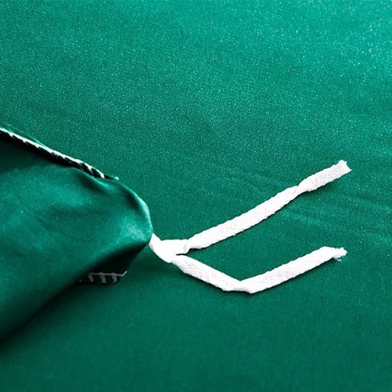 Unyqoos® Elegante donkergroene satijnen beddengoedset met ritssluiting voor zomernachten