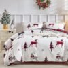 Unyqoos® Drie-delige kerst beddenset met rendiermotief voor gezellige winternachten
