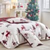Unyqoos® Drie-delige kerst beddenset met rendiermotief voor gezellige winternachten