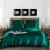 Unyqoos® Luxe glanzend dekbedovertrekset 200x200 cm met ritssluiting en kussenslopen