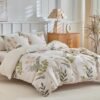 Unyqoos® Drie-delige set beddengoed met bladerenmotief voor tweepersoonsbed