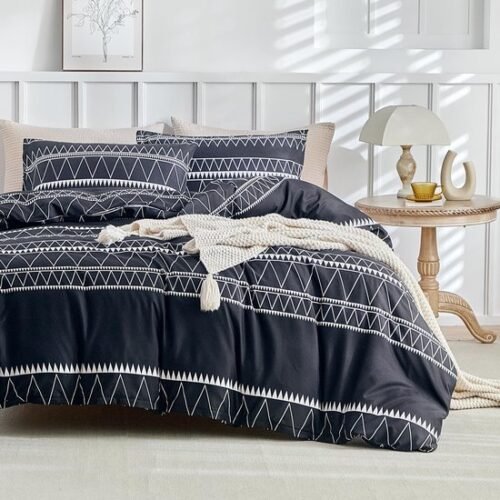 Unyqoos® Luxe Bohemian Dubbel Dekbedovertrekset Zwart 240x220 cm Inclusief Kussenslopen