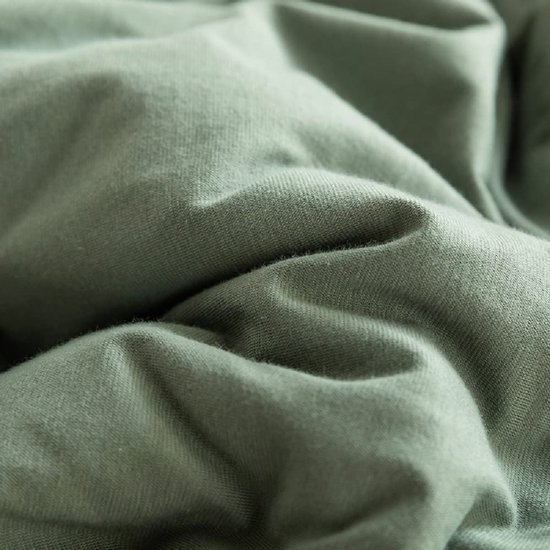 Unyqoos® Dubbelzijdig dekbedovertrekset voor tweepersoonsbed in saliegroen en abrikoos