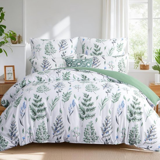 Unyqoos® Stijlvolle en comfortabele dekbedovertrekset met natuurlijk bloemmotief
