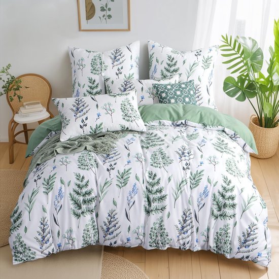 Unyqoos® Stijlvolle en comfortabele dekbedovertrekset met natuurlijk bloemmotief
