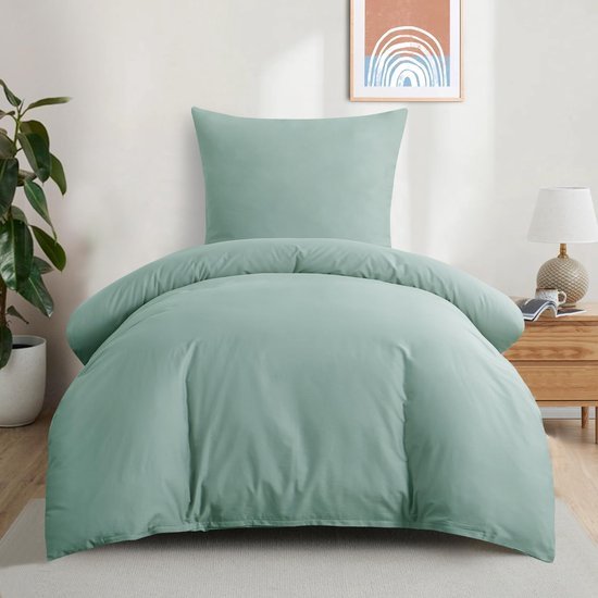 Unyqoos® Ademend katoenen dekbedovertrek met kussensloop en ritssluiting