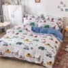 Unyqoos® Kinderbeddengoed set met kleurrijk autopatroon van zacht katoen en ritssluiting