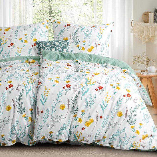 550x550-14036.jpg Unyqoos® Zachte microvezel beddenset met bloemenpatroon en ritssluiting voor comfort