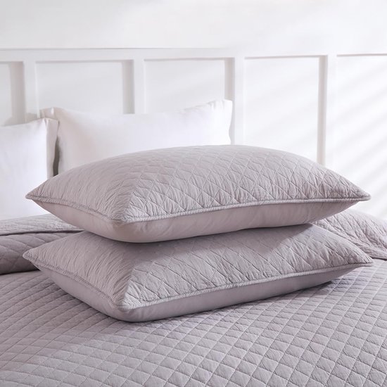 Unyqoos® Stijlvolle Grijze Katoenen Sprei Set voor Tweepersoonsbed met Kussenslopen