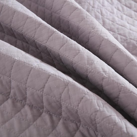 Unyqoos® Stijlvolle Grijze Katoenen Sprei Set voor Tweepersoonsbed met Kussenslopen