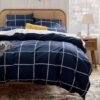 550x550-14071.jpg Unyqoos® Marineblauwe microvezel dekbedovertrekset met hoekbanden voor comfortabel slapen