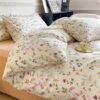 Unyqoos® Zacht katoenen dekbedovertrekset met bloemen voor meisjeskamer