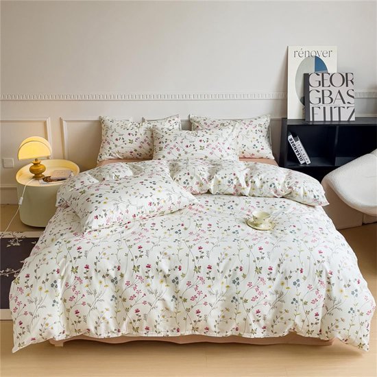 Unyqoos® Zacht katoenen dekbedovertrekset met bloemen voor meisjeskamer
