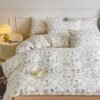 Unyqoos® Zacht katoenen dekbedovertrekset met bloemen voor meisjeskamer