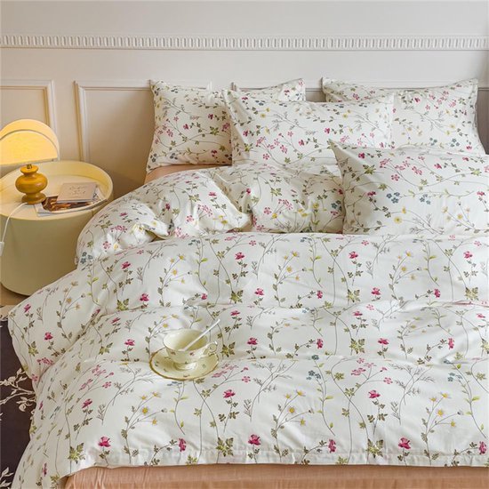 Unyqoos® Zacht katoenen dekbedovertrekset met bloemen voor meisjeskamer