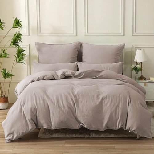 550x550-14172.jpg Unyqoos® Zacht en ademend katoen dekbedovertrek in champagne roze 220x240 cm